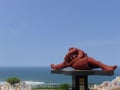 The Kiss Statue and tiled bench in Miraflores, Lima Royalty Free Stock Photo